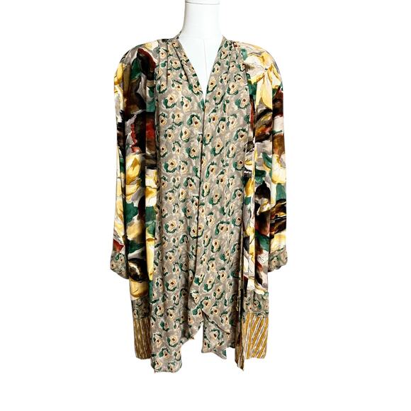 CAROLE LITTLE Vintage 80s Abstract Kimono Artsy Boho Cardigan Tunic Size 14 - Picture 12 of 15
